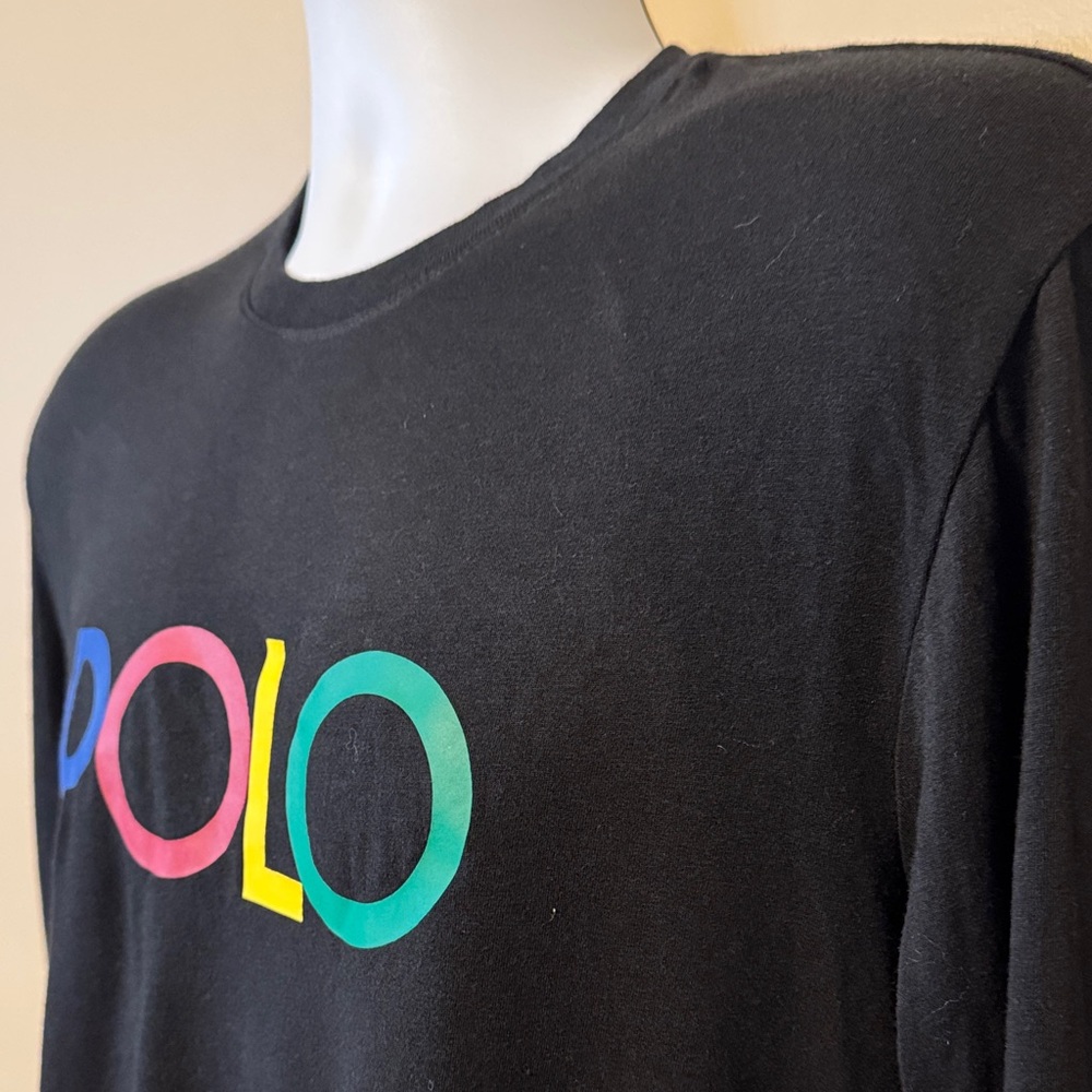 Polo by Ralph Lauren Black Tee with Multicolor Logo - Picture 3 of 10